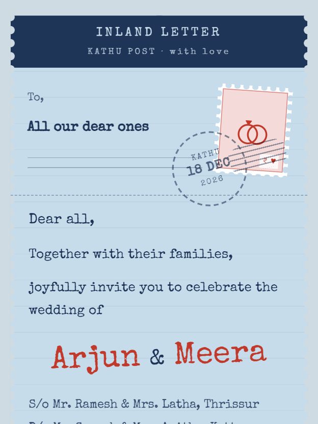 Inland Kathu invitation design
